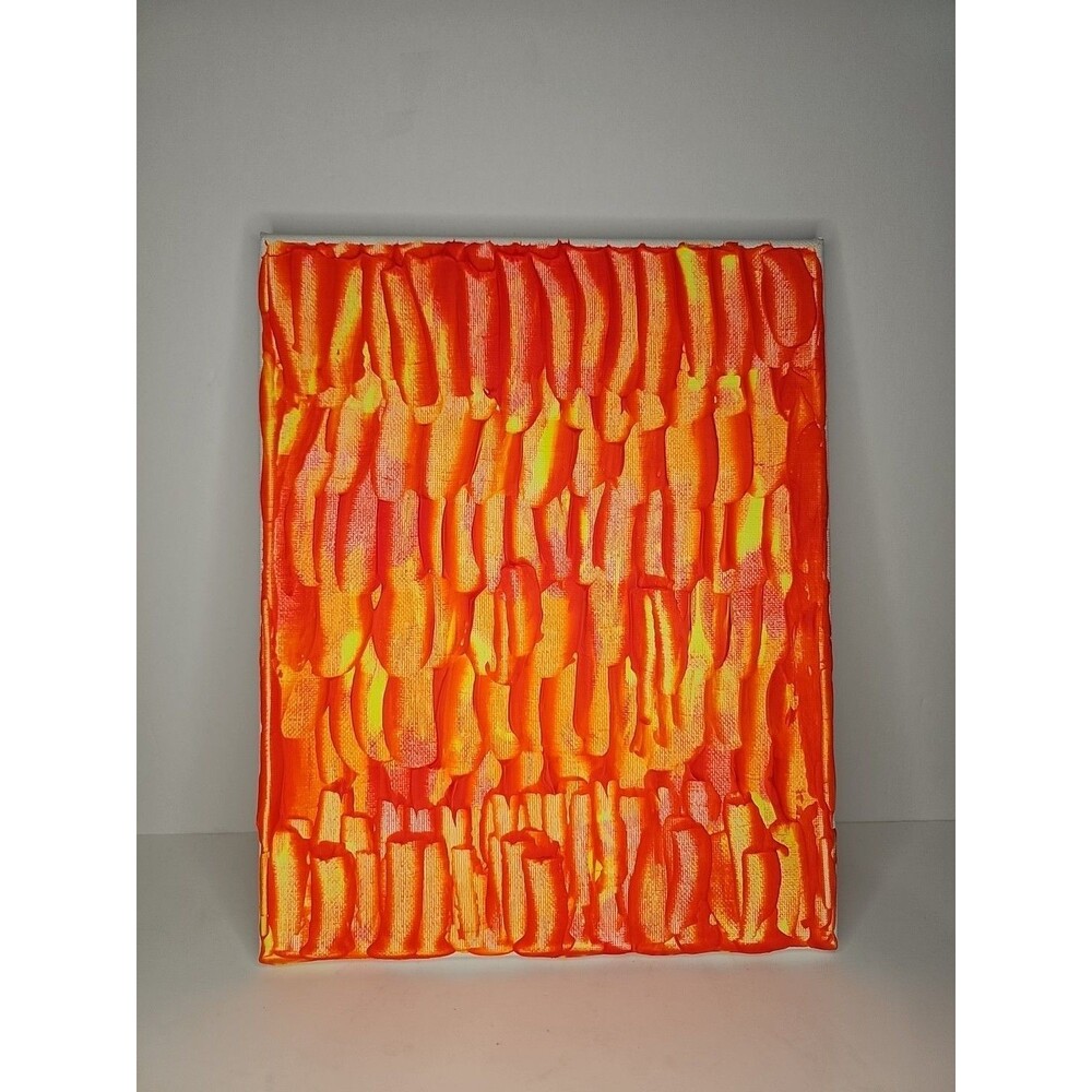 Orange And Yellow Multicolor Acrylic Abstract Original Art 8x10 Canvas